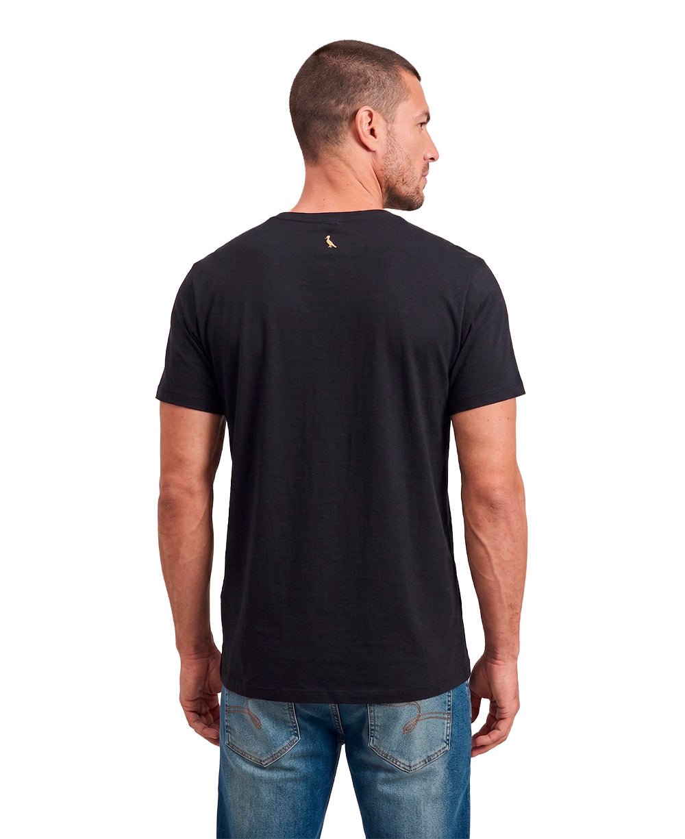 Camiseta Preta Masculina Estampada Gold - Reserva