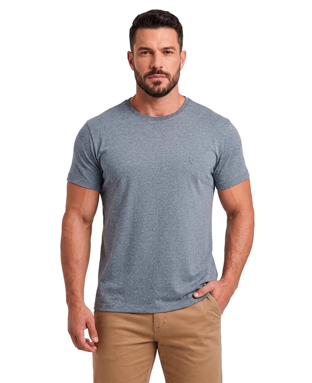 Camiseta Cinza Mescla Masculina Regular Fit - Reserva