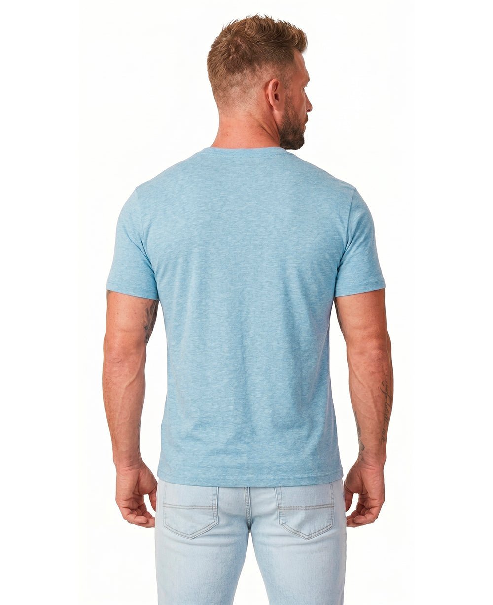Camiseta Azul Claro Mescla Mescla Masculina Regular Fit - Reserva