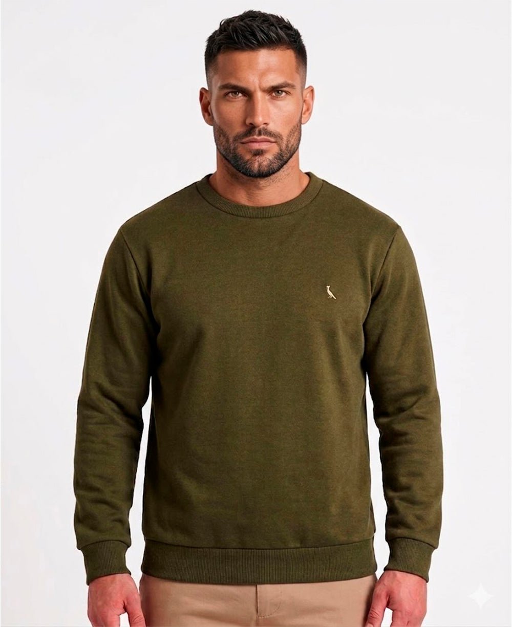 Sueter Moletom Verde Musgo Masculino Basico - Reserva