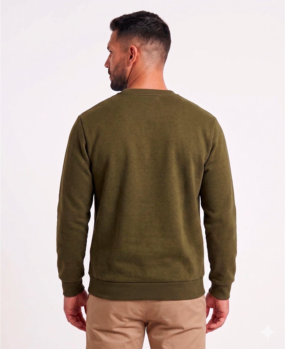 Sueter Moletom Verde Musgo Masculino Basico - Reserva