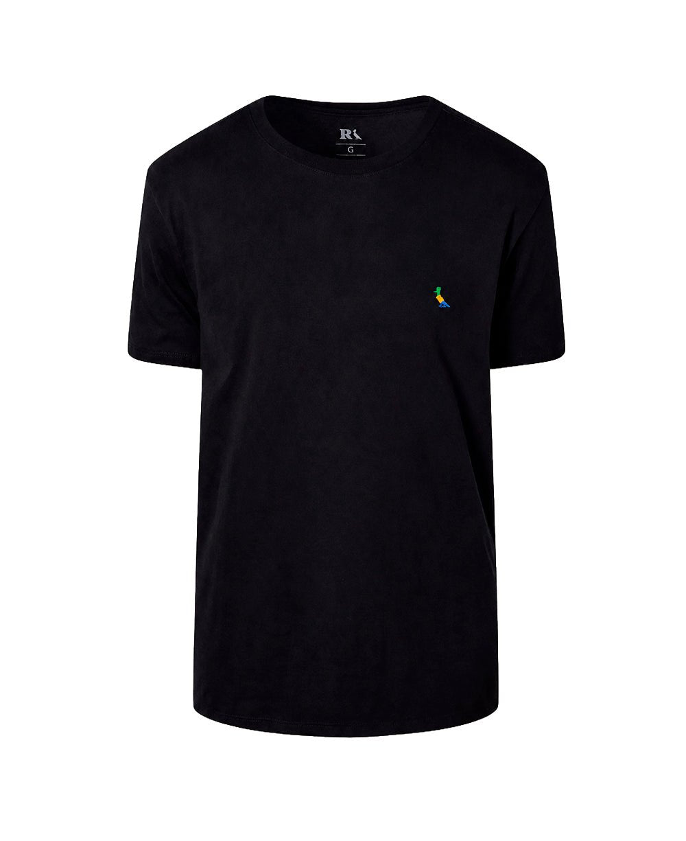 Camiseta Preta Masculina Regular Fit Bordado Pica Pau Copa - Reserva