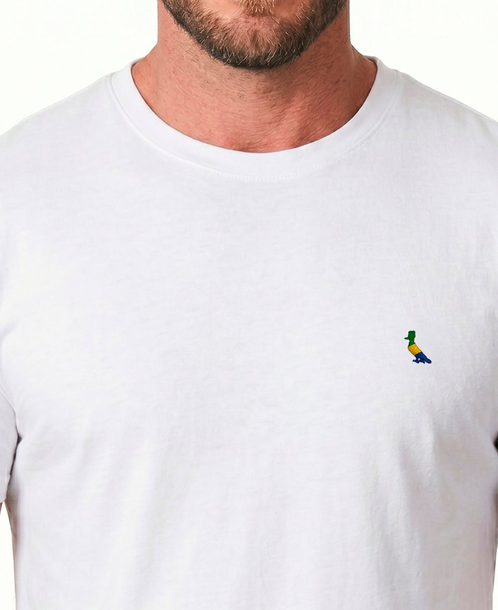 Camiseta Branca Masculina Regular Fit Bordado Copa - Reserva