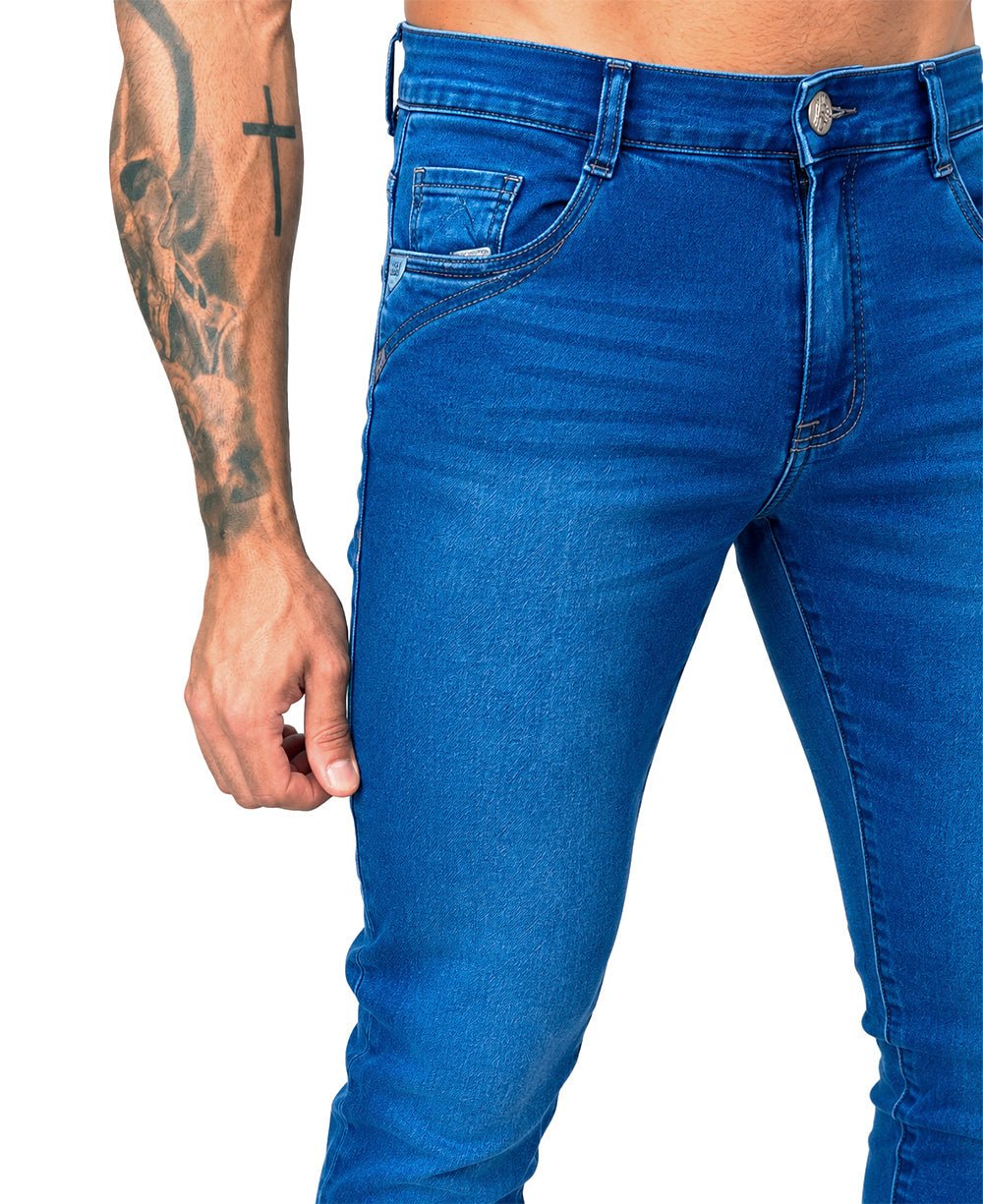 Calça Jeans Escuro Masculina com Lycra - Rota