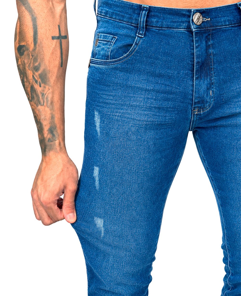 Calça Jeans Azul Médio Masculina - Rota 77
