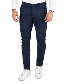 Calça Alfaiataria Azul Marinho Masculina Com Lycra - Rota77