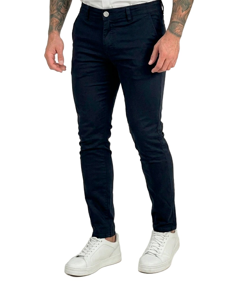 Calça Alfaiataria Azul Marinho Masculina Com Lycra - Rota77