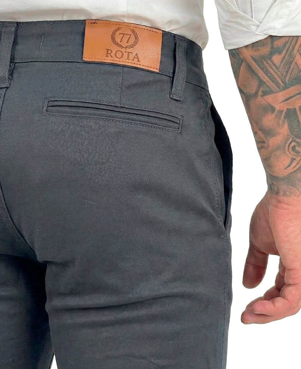 Calça Alfaiataria Cinza Escuro Masculina Skinny - Rota 77