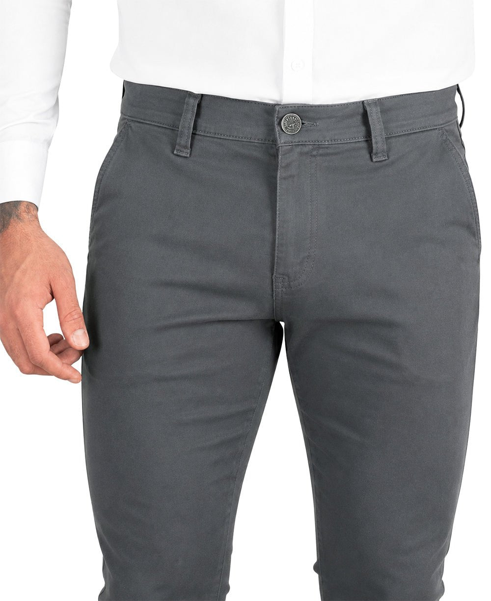 Calça Alfaiataria Cinza Escuro Masculina Skinny - Rota 77