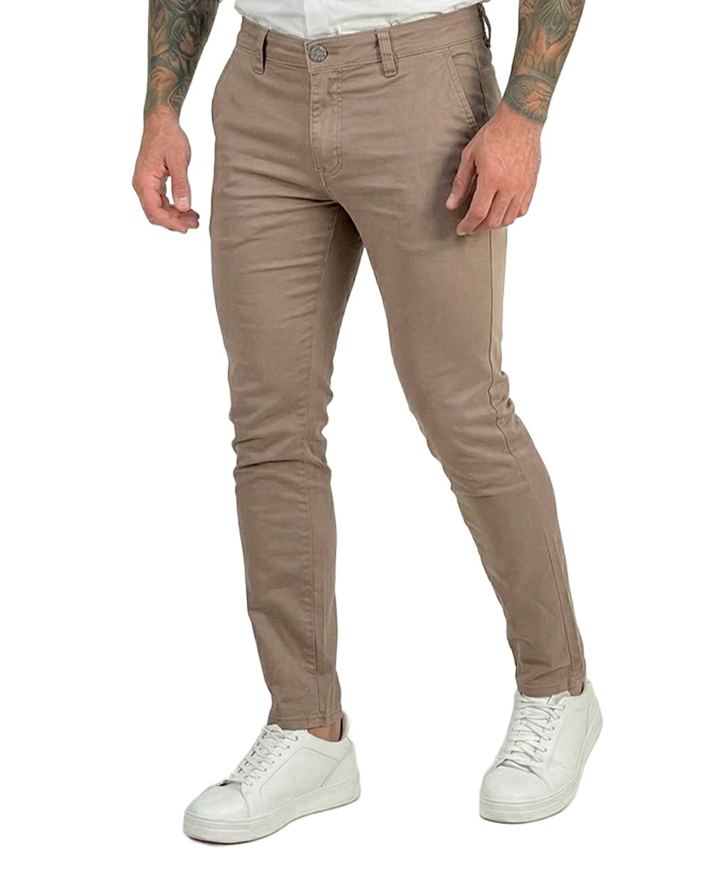Calça Alfaiataria Caqui Masculino com Lycra - Rota 77