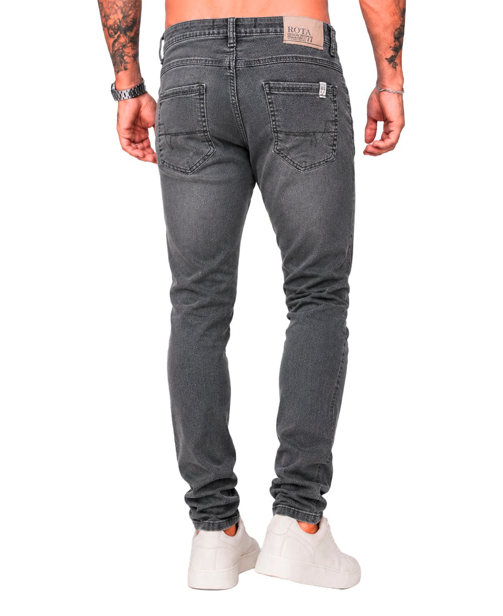 Calça Jeans Cinza Escura Masculina Skinny - Rota 77
