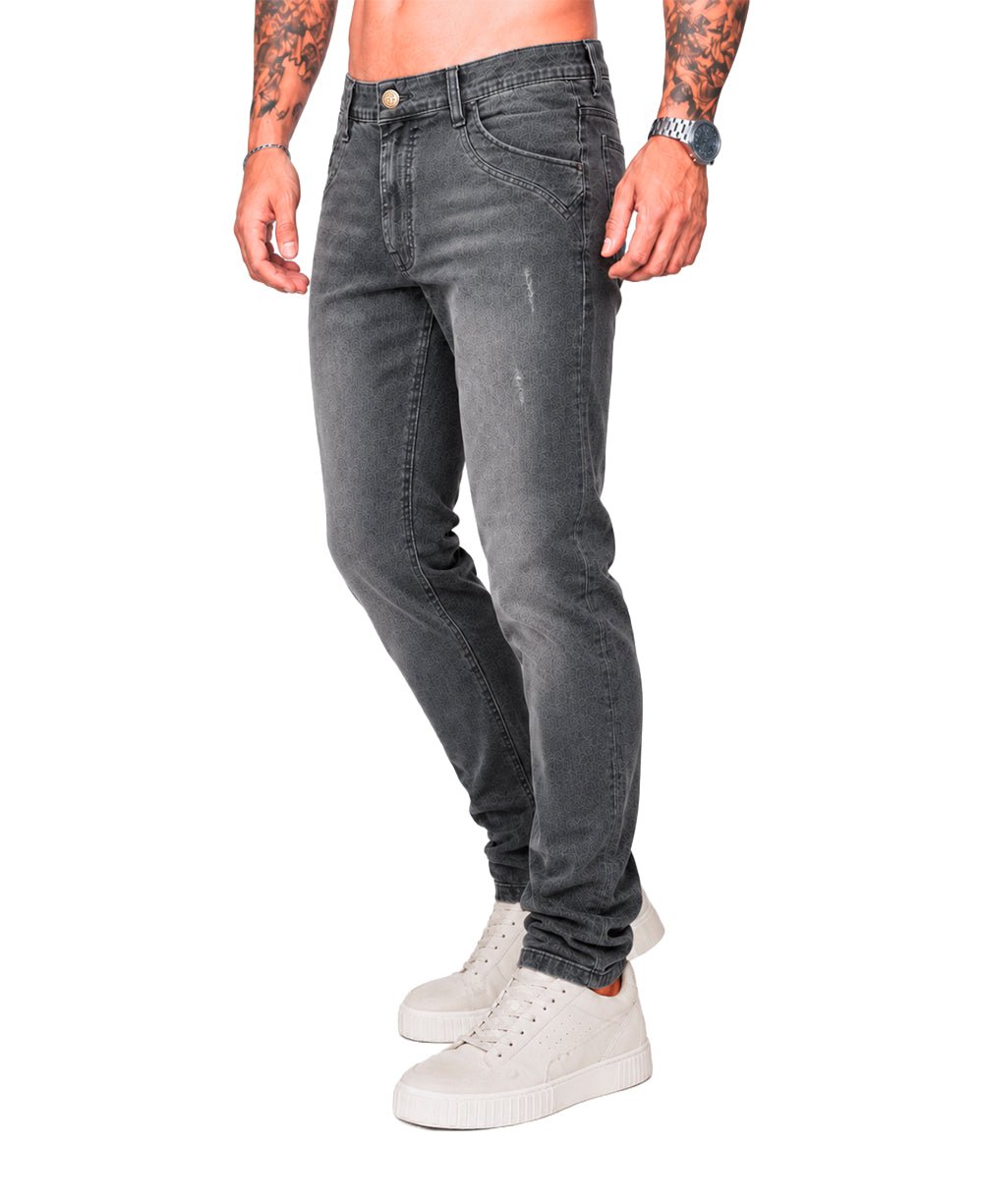 Calça Jeans Cinza Escura Masculina Skinny - Rota 77