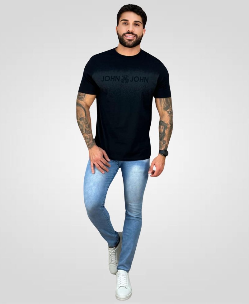 Camiseta Preta Masculina John Spr - John John