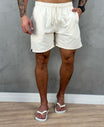 Shorts de Linho Off White Masculina Lisa Skinny - Afri.co