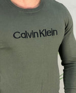 Suéter Verde Militar Masculino Gola Careca - Calvin Klein