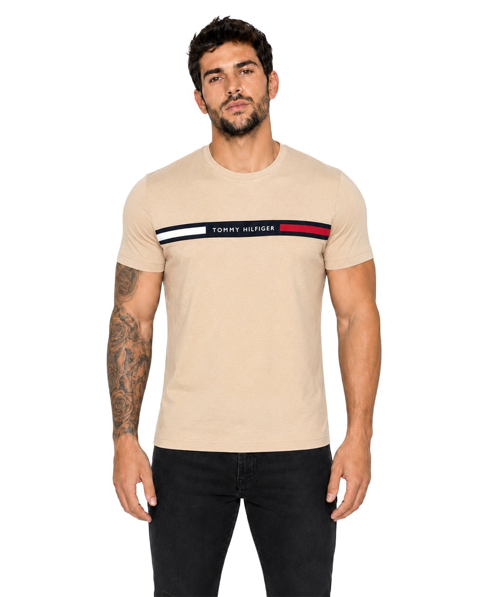Camiseta Caqui Masculina Chest Insert Tee - Tommy Hilfiger