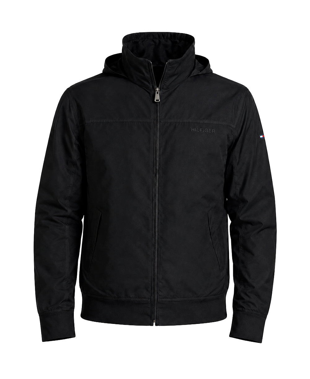 Jaqueta Preta Masculina Com Touca - Tommy Hilfiger