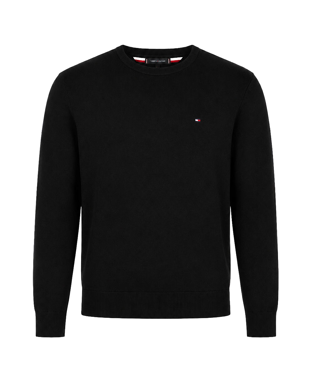Suéter Masculino Preto Essential Com Gola Redonda - Tommy Hilfiger