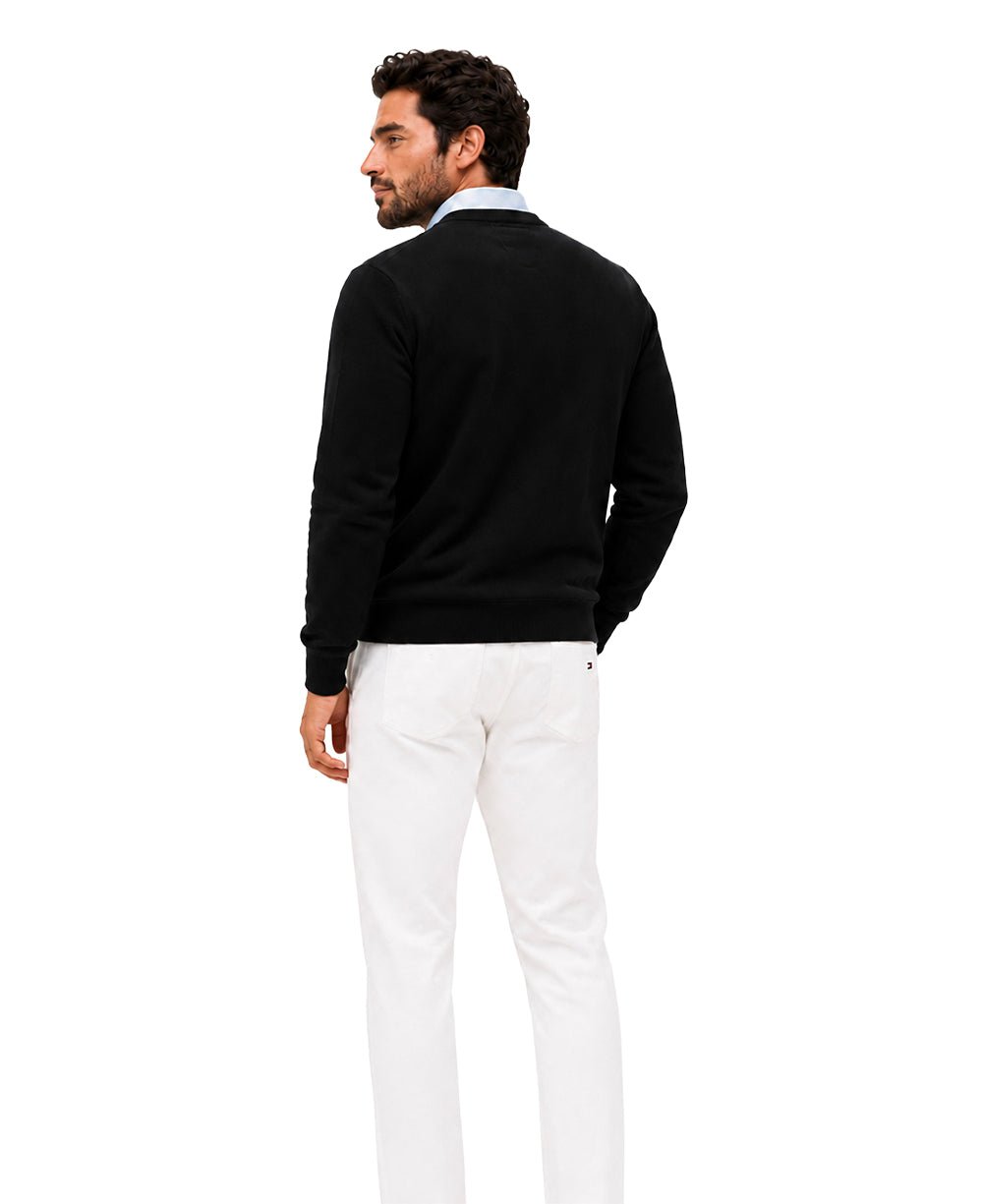 Suéter Masculino Preto Essential Com Gola Redonda - Tommy Hilfiger