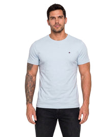 Camiseta Azul Claro Masculina Clássic Cotton - Tommy Hilfiger