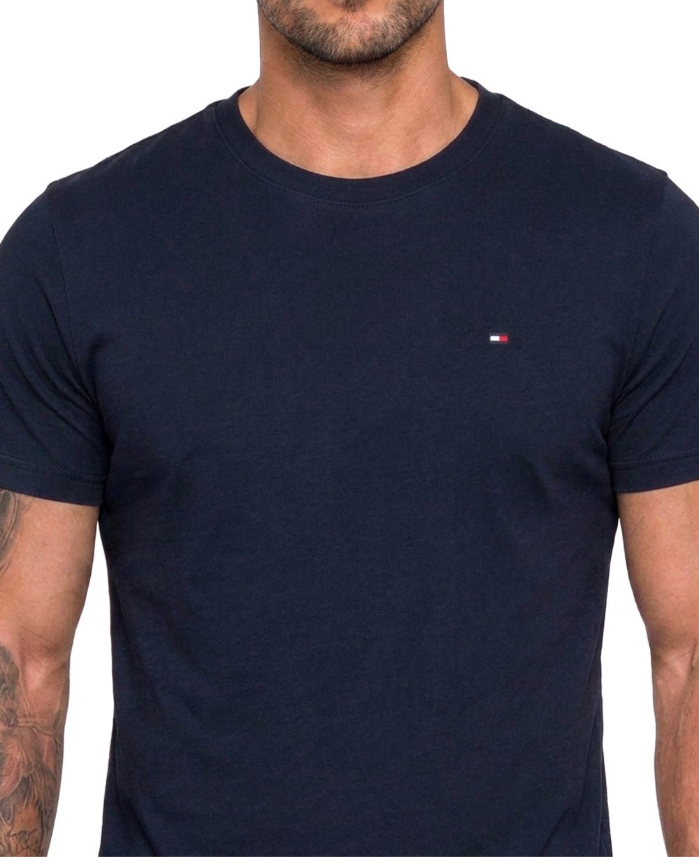 Camiseta Azul Marinho Masculina Clássic Cotton - Tommy Hilfiger