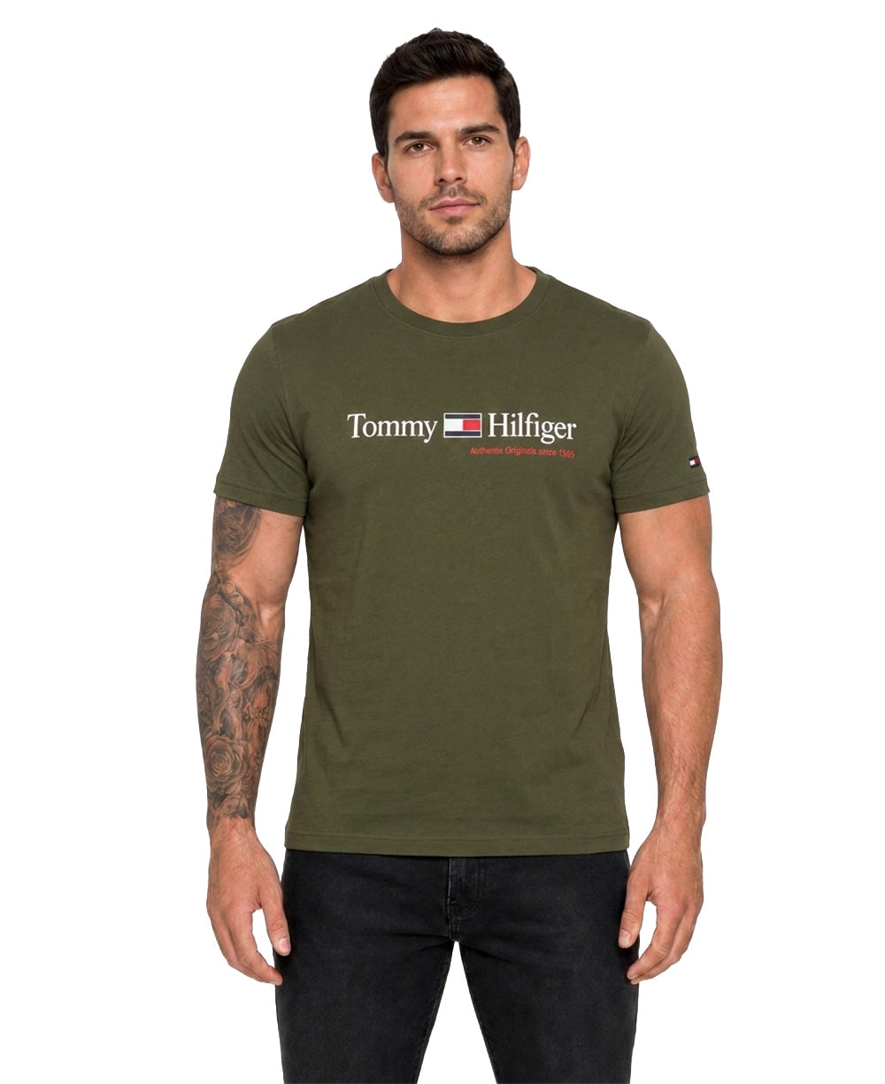 Camiseta Verde Musgo Masculina Authentic Originals 1985 - Tommy Hilfiger