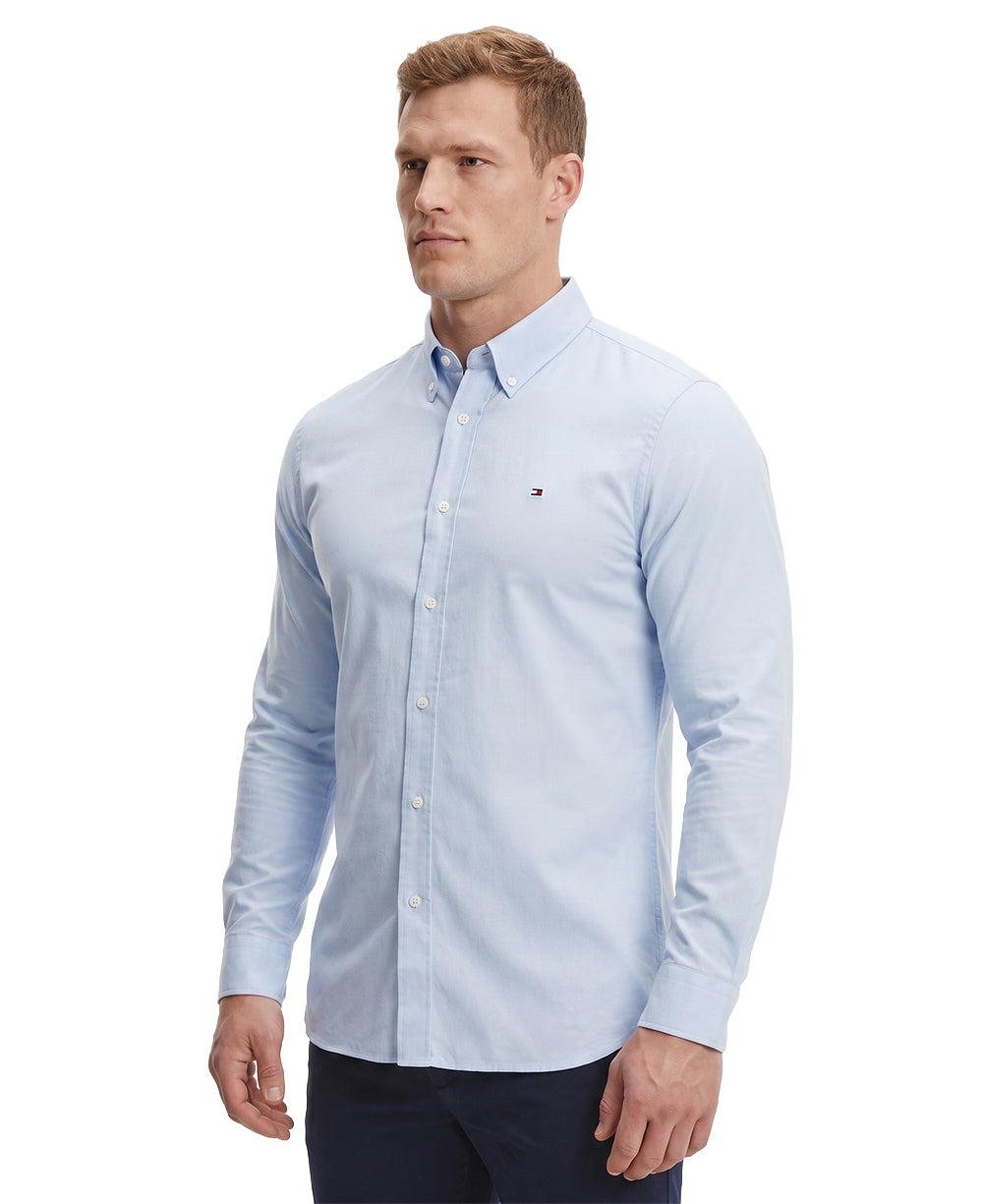 Camisa Social Azul Claro Masculina Regular Fit Strech - Tommy Hilfiger