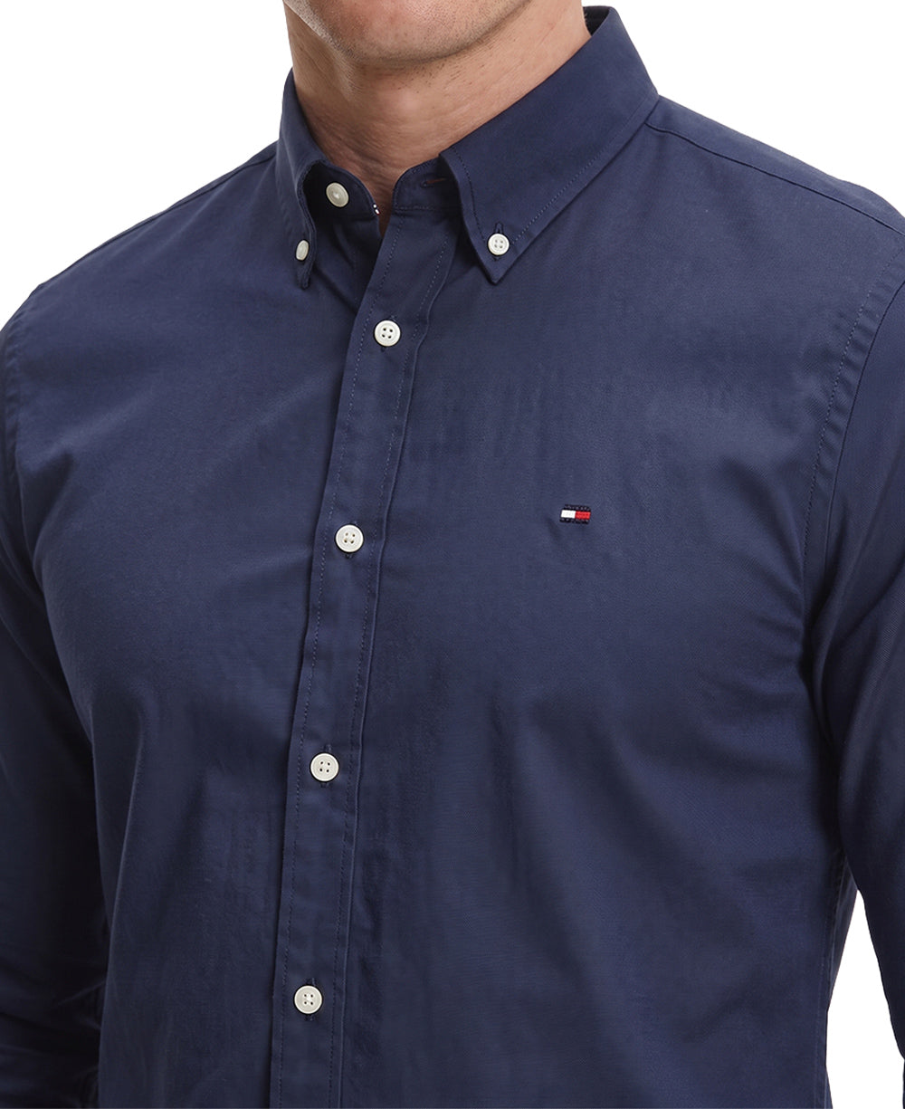 Camisa Social Azul Marinho Masculina Regular Fit Strech - Tommy Hilfiger