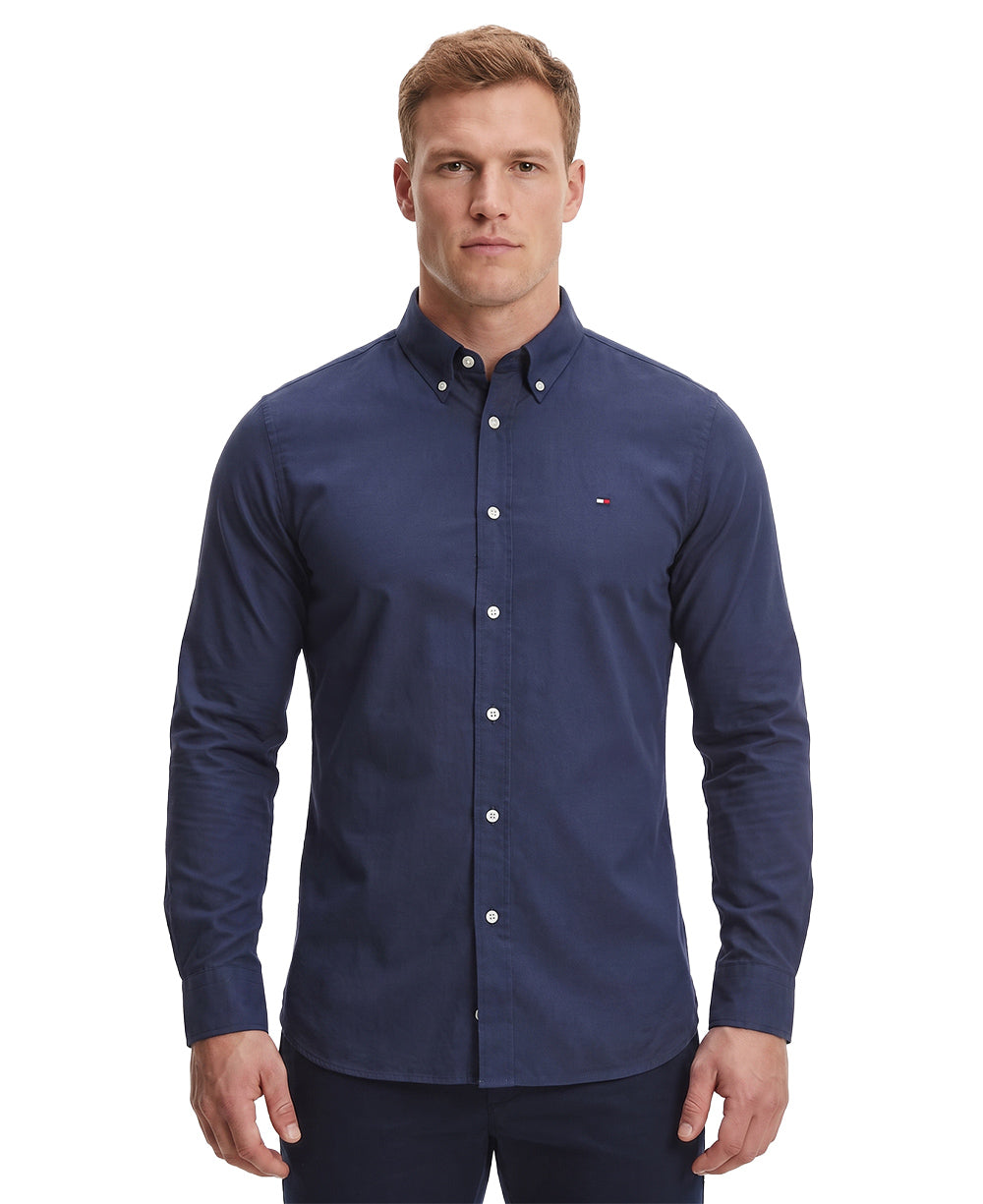 Camisa Social Azul Marinho Masculina Regular Fit Strech - Tommy Hilfiger