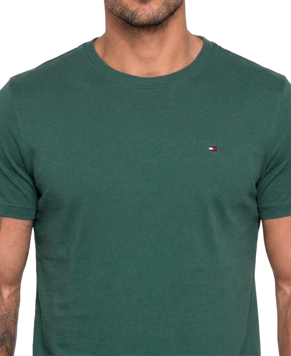 Camiseta Verde Escuro Masculina Classic Cotton - Tommy Hilfiger