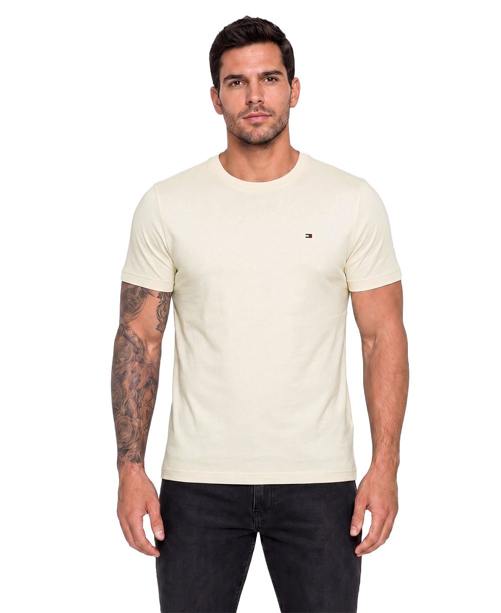 Camiseta Creme Masculina Classic Cotton - Tommy Hilfiger