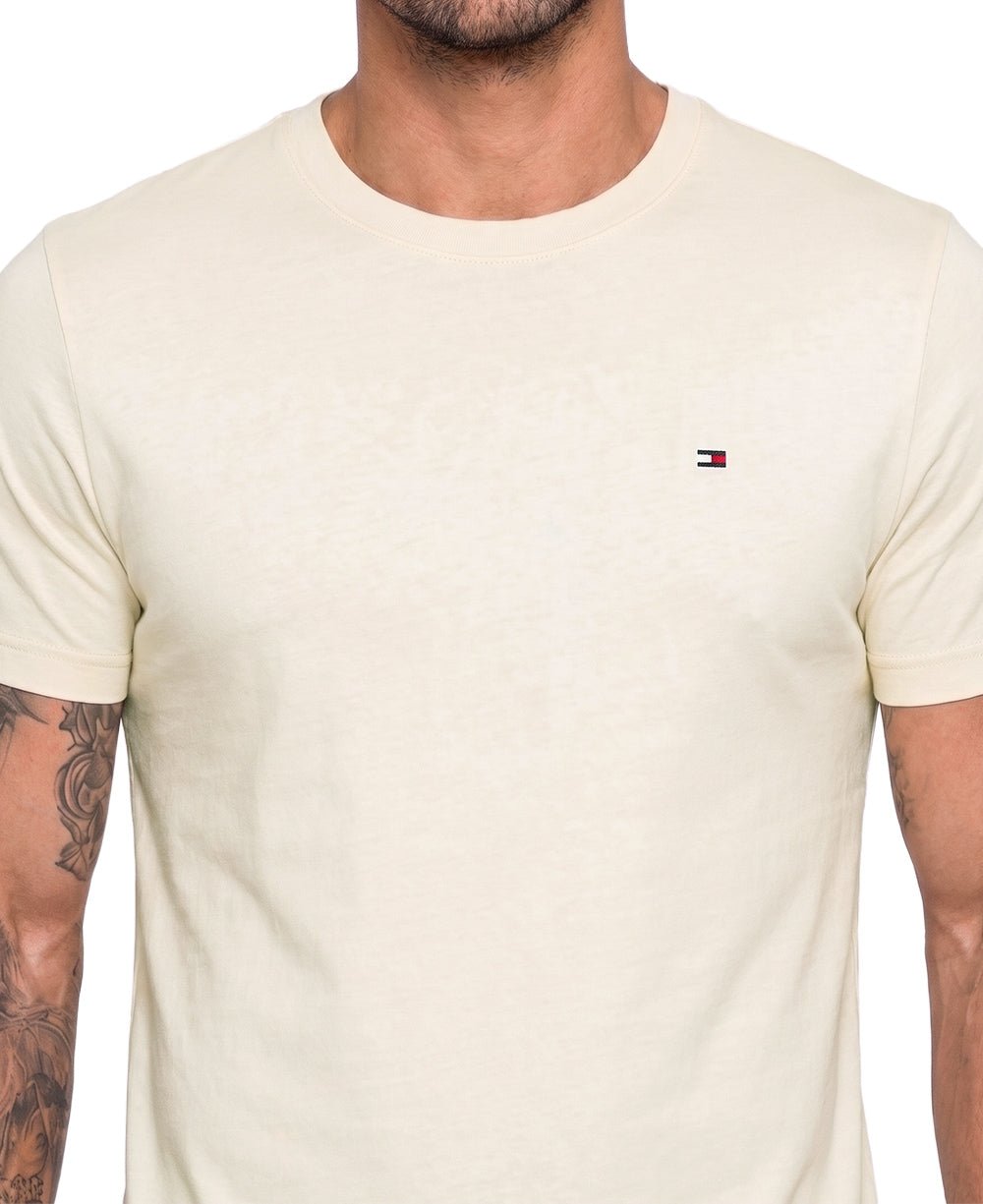 Camiseta Creme Masculina Classic Cotton - Tommy Hilfiger