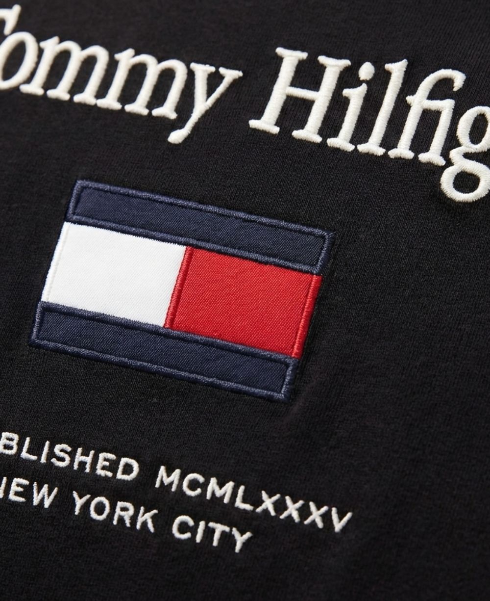 Camiseta Preto Masculino Embro Flag Tee - Tommy Hilfiger