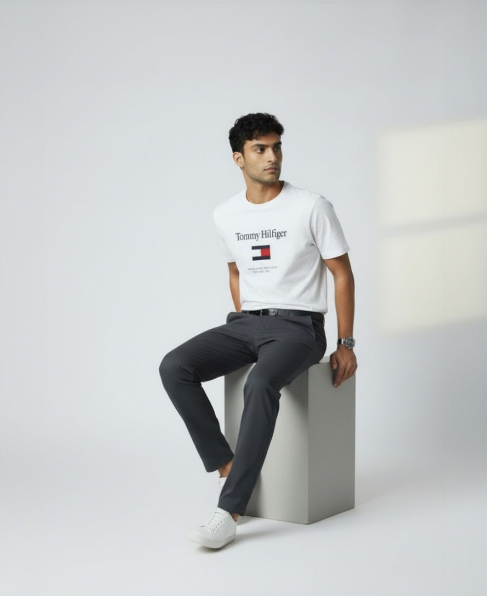 Camiseta Branca Masculina Embro Flag Tee - Tommy Hilfiger