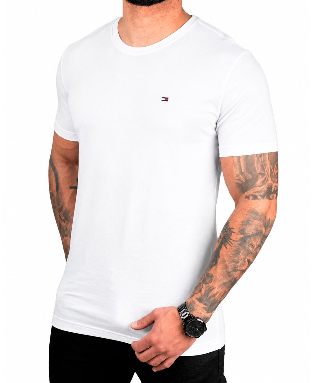 Camiseta Branca Masculina Classic Cotton - Tommy Hilfiger