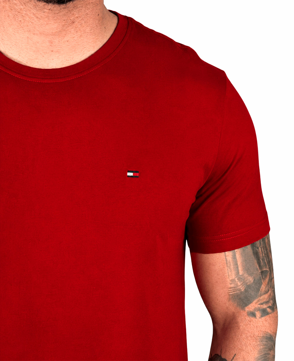 Camiseta Vermelha Masculina Classic Cotton - Tommy Hilfiger