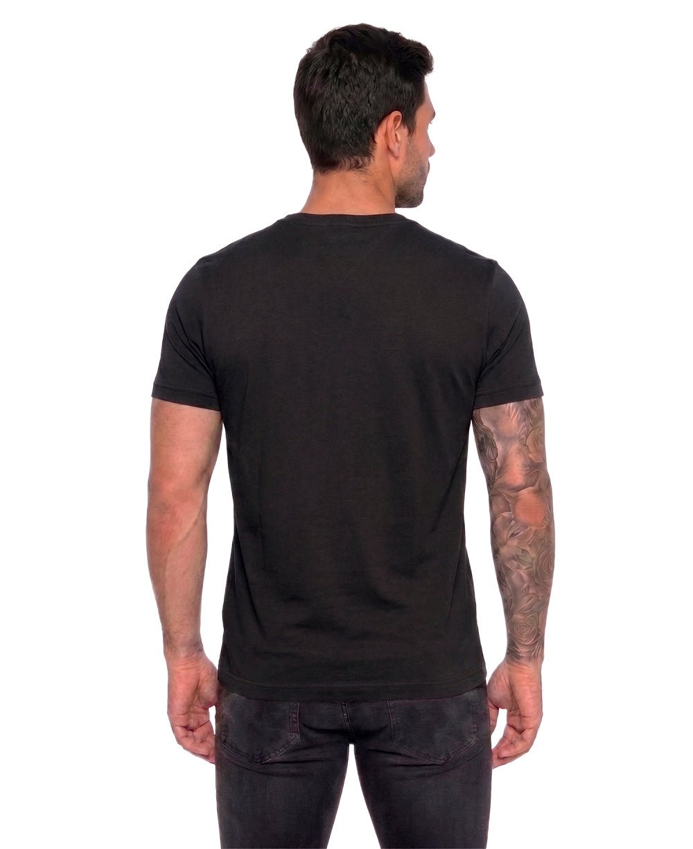 Camiseta Preto Masculino Embro Flag Tee - Tommy Hilfiger
