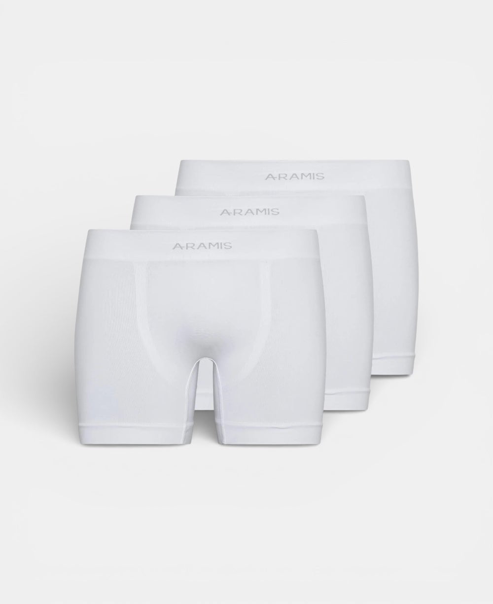 Kit 3 Cueca Boxers Branco MAsculina Sem Costura - Aramis