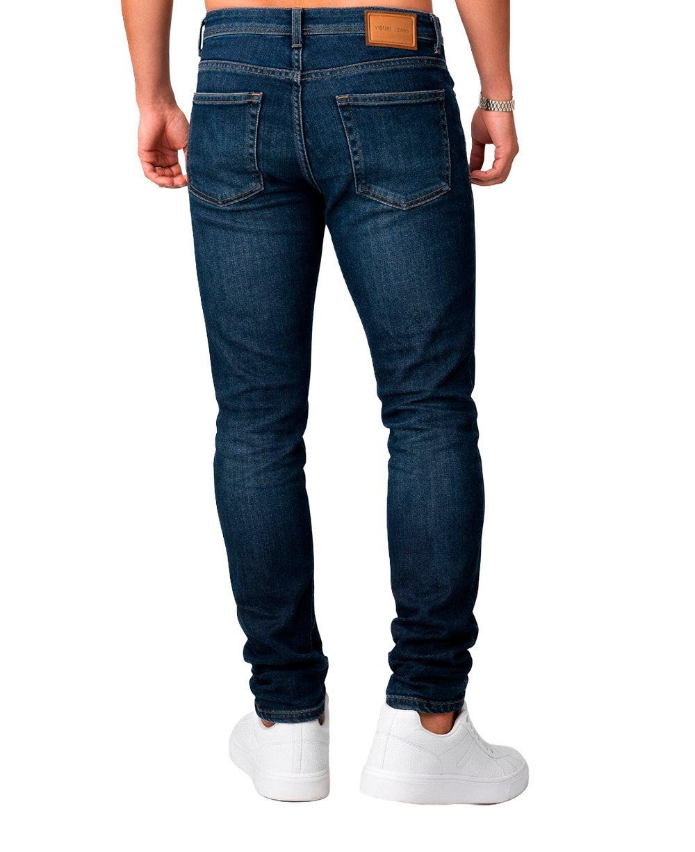 Calça Jeans Azul Escuro Maculino Skinny - Visual Jeans