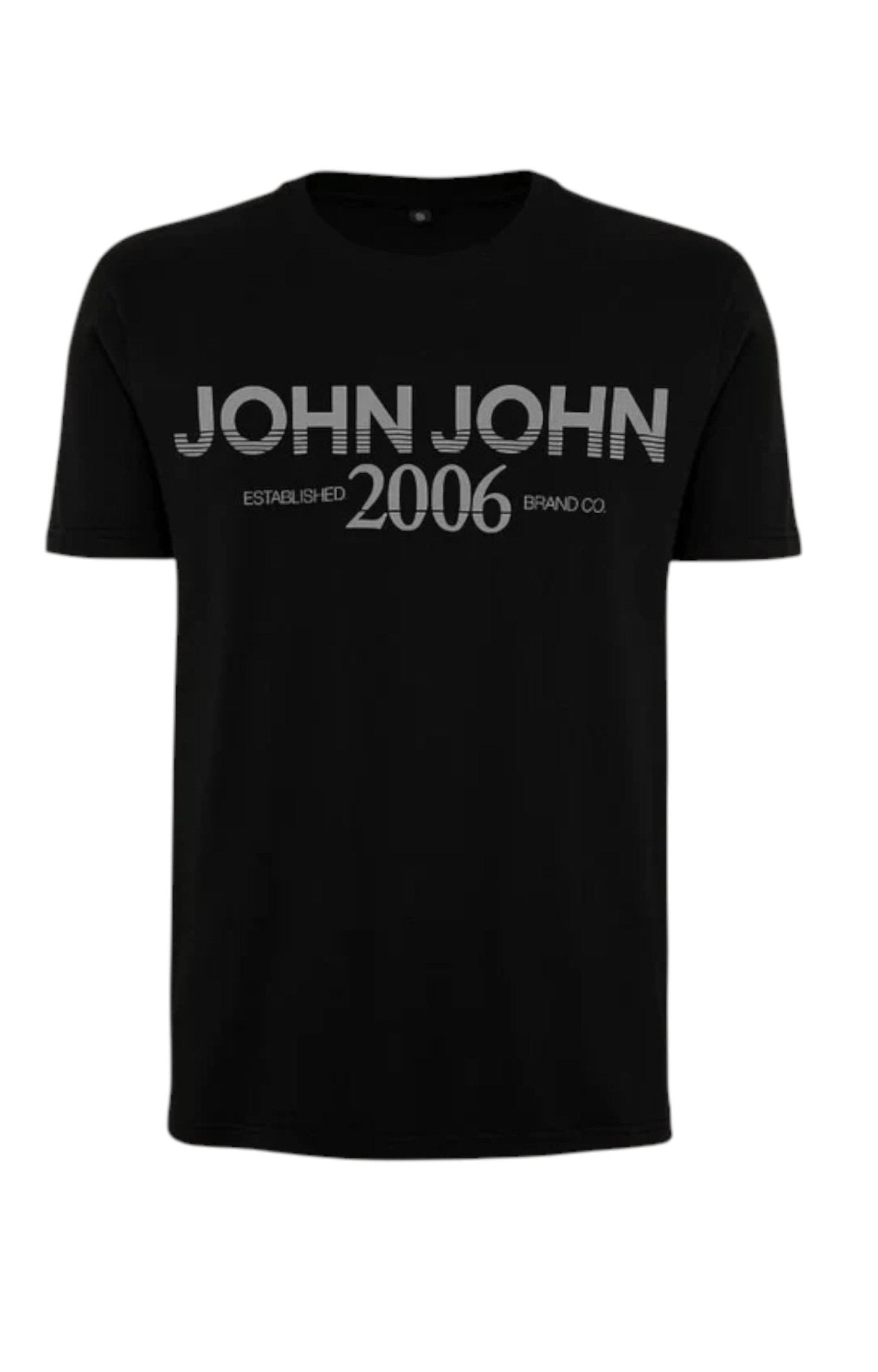 Camiseta Regular Preto Fit Double Stripes BK  - John John