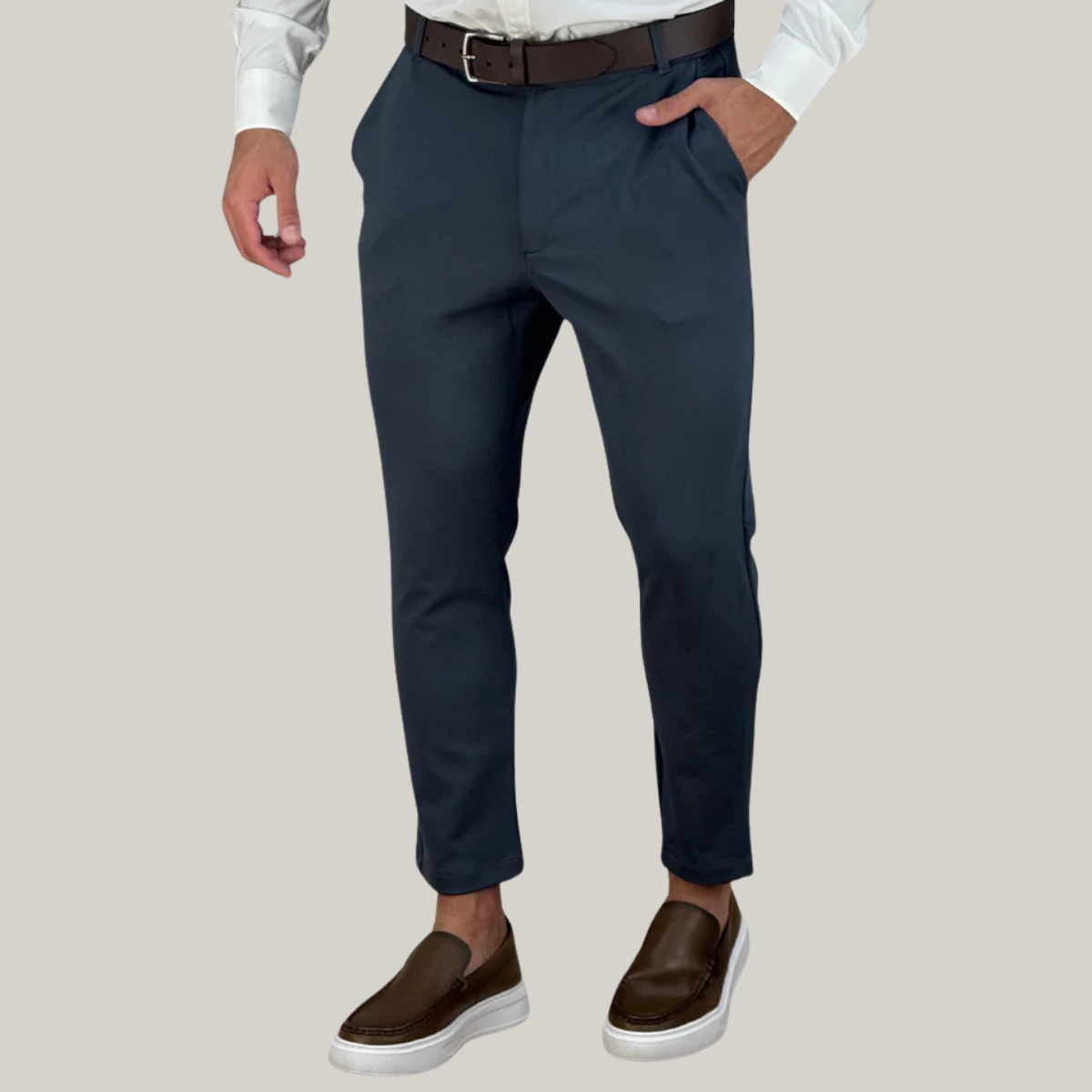 Calça Alfaiataria Cinza Chumbo Masculina Slim - DLZ
