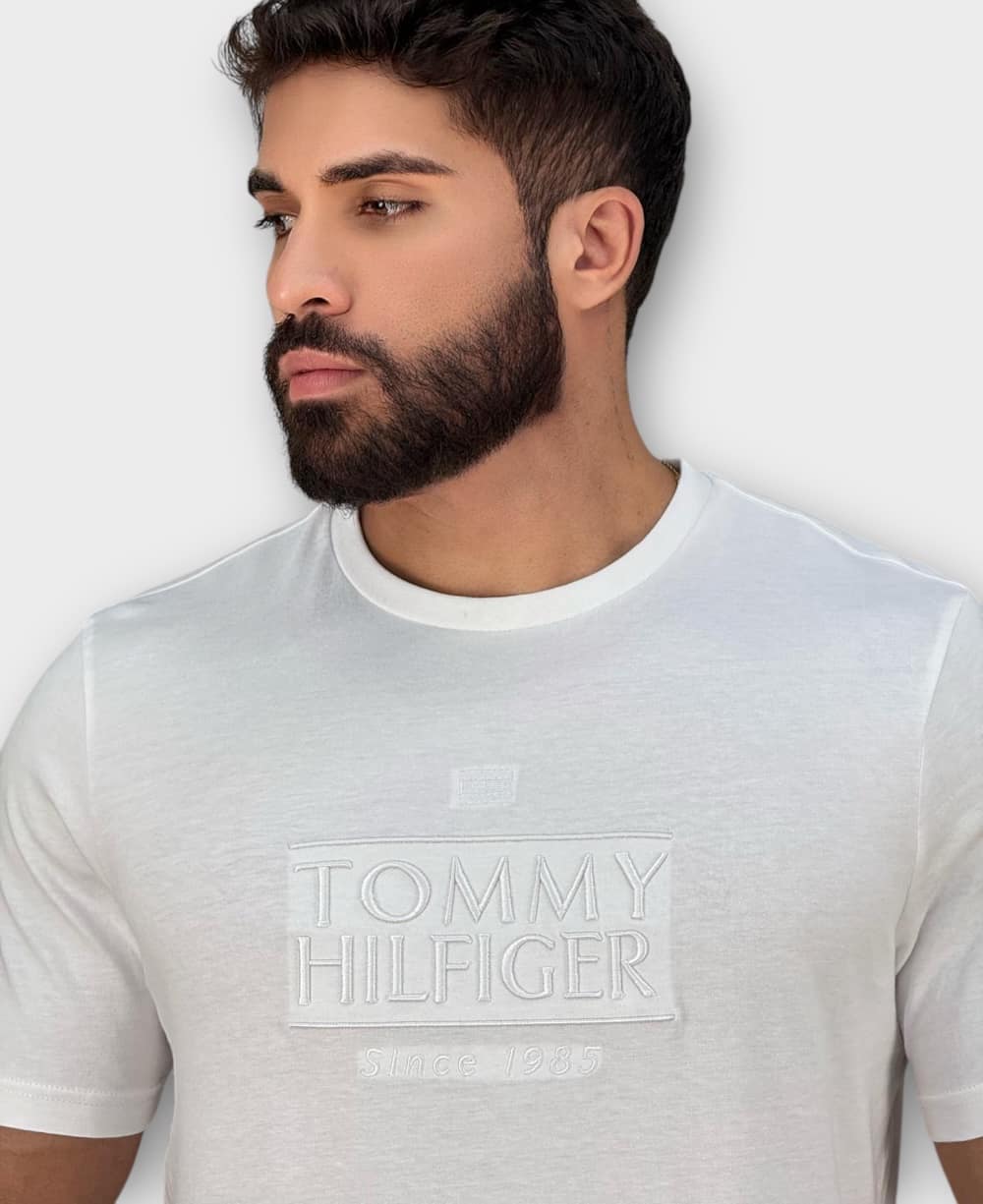 Camiseta Branca Masculina Pique Interlock - Tommy Hilfiger