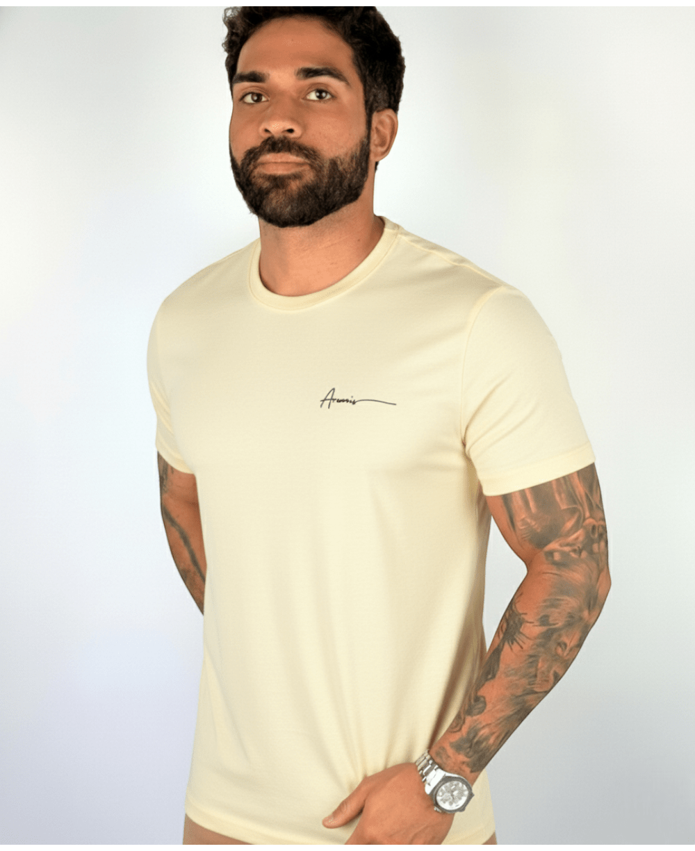 Camiseta Masculina Amarela Malha Regular - Aramis