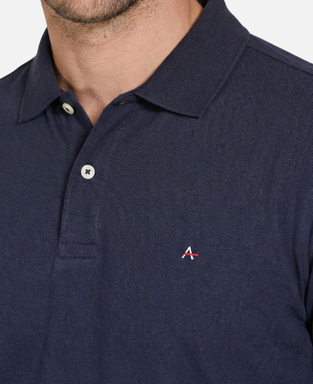 Camisa Polo Azul Masculina Malha Regular - Aramis