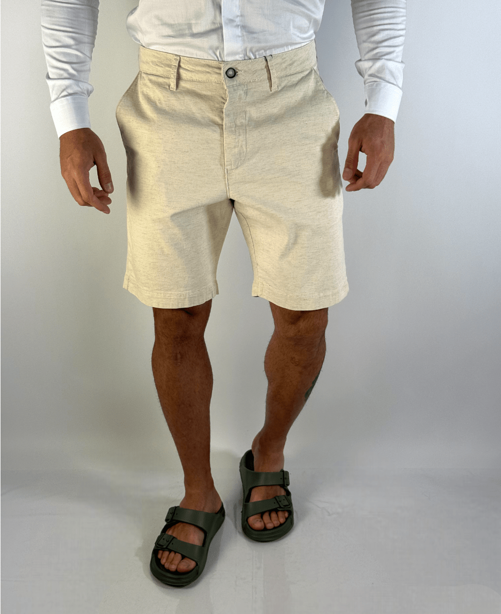 Bermuda Alfaiataria Gelo Masculino - Visual Jeans