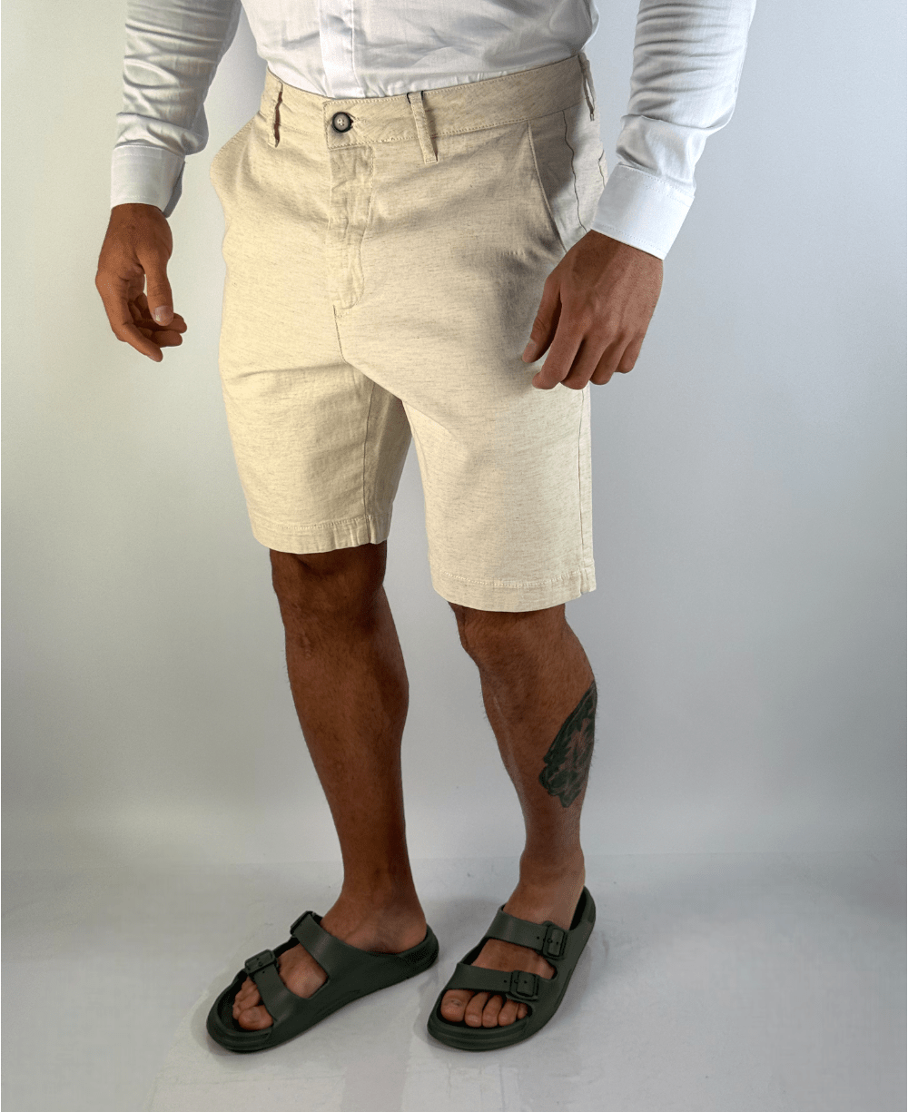 Bermuda Alfaiataria Gelo Masculino - Visual Jeans