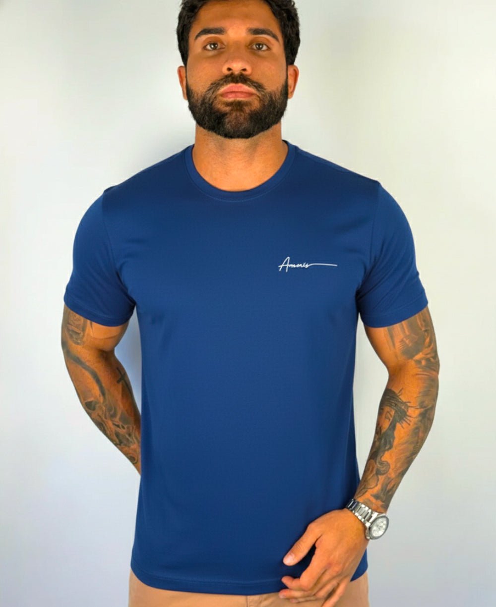 Camiseta Masculina Azul Malha Regular - Aramis