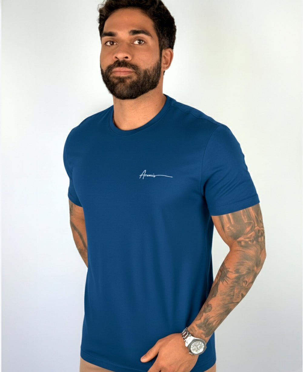 Camiseta Masculina Azul Malha Regular - Aramis