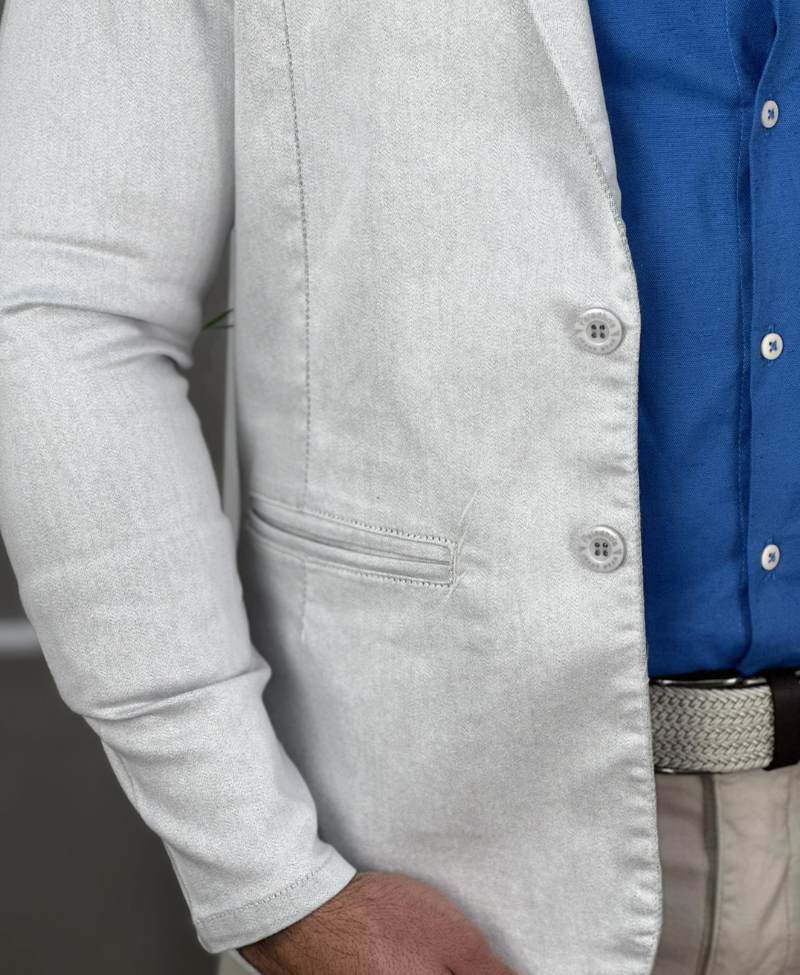 Blazer Cinza Mascla Masculino Básico Com Bolso - Paladho´s Jeans Wear