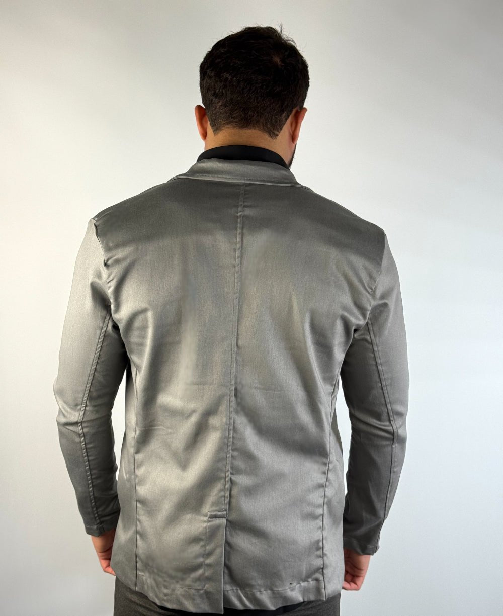 Blazer Cinza Masculino Básico Acetinado - Per Pochi
